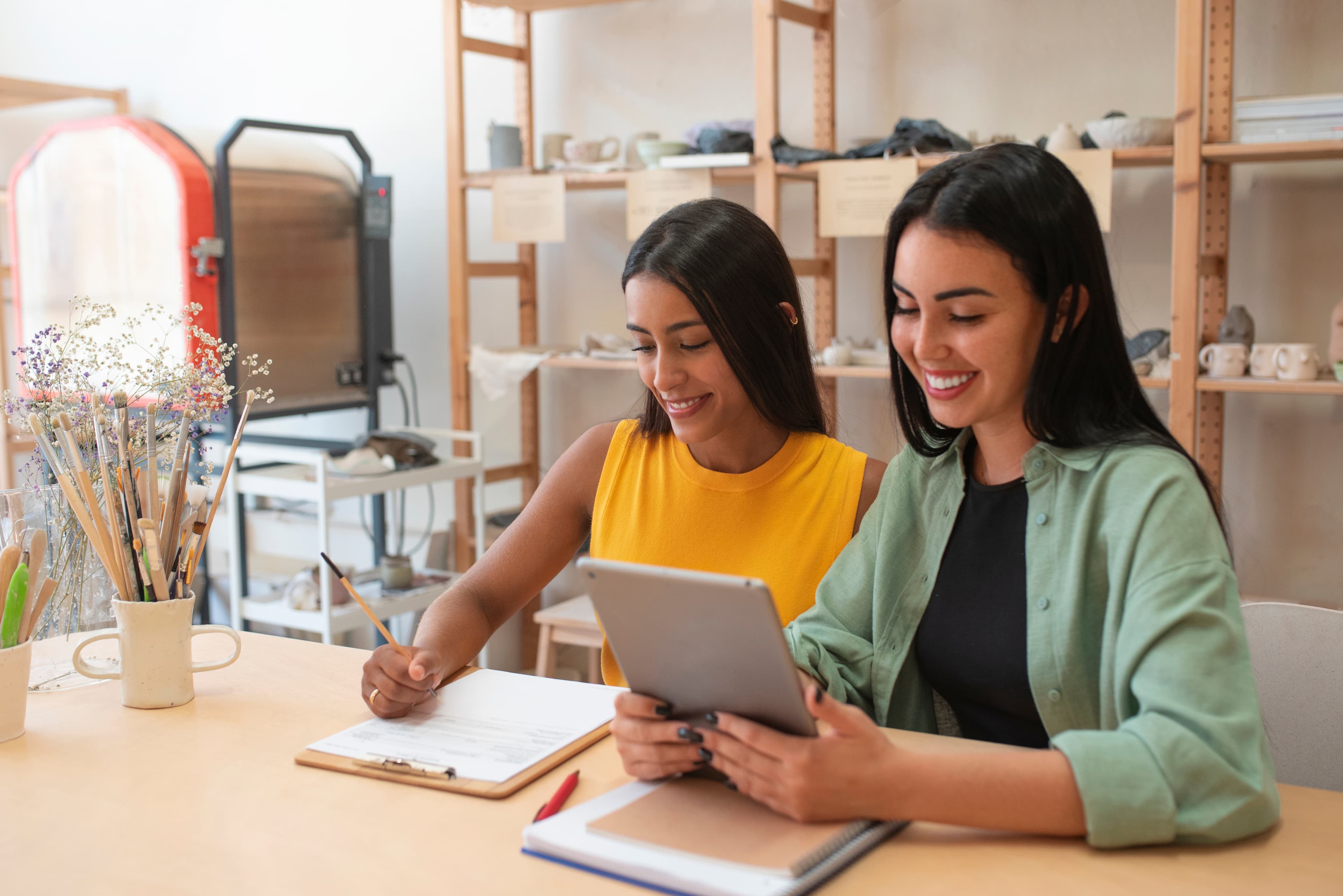 Women working together